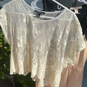 Lace throw over shirt